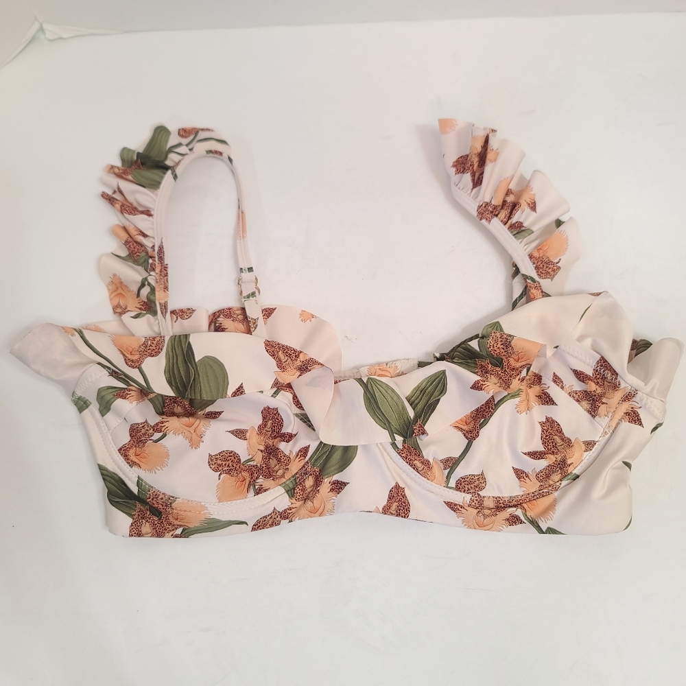 Agua Bendita Floral Ruffle Bikini Top - Picture 2 of 6